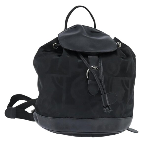 Salvatore Ferragamo Gancini Backpack Nylon Leather Black Silver Auth bs30419 main image 15